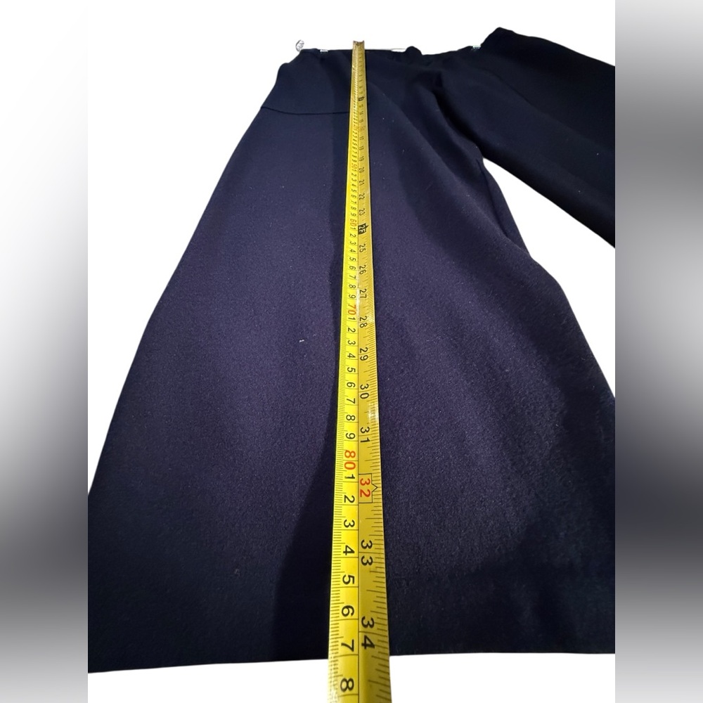 Eileen Fisher Cropped Navy Wool pull On Pants. Siz P/lg - Picture 3 of 7